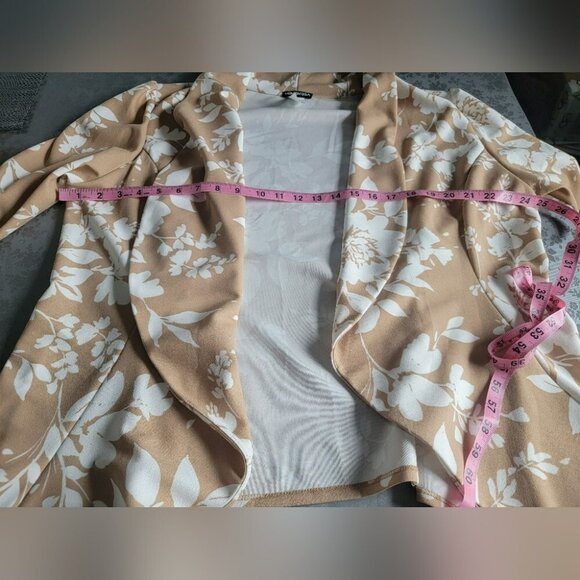 Heimish USA Jacket Womens 3X Cardigan Open Floral Holiday Thanksgiving Y2K Tan - Picture 4 of 7
